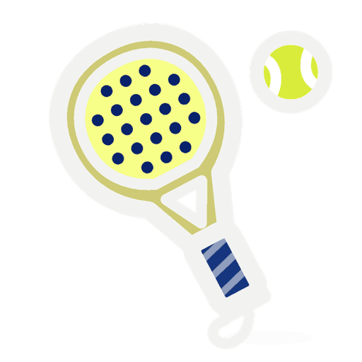 Pelota y elementos de pádel